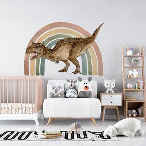 Carnotaurus and the rainbow dinosaur wall decals - 2 sizes available peel and stick for kids room by Igibee