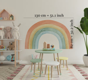Colorful rainbow wall stickers - bright nursery decoration peel and stick for kids bedroom by Igibee