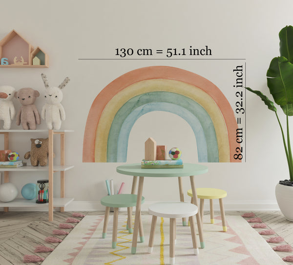 Colorful rainbow wall stickers - bright nursery decoration peel and stick for kids bedroom by Igibee