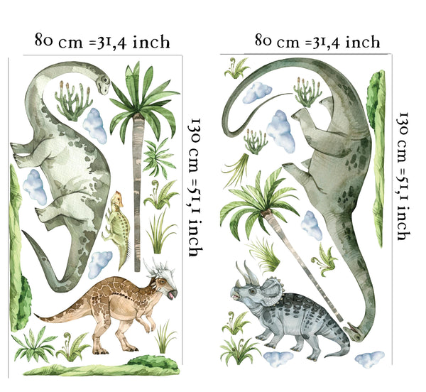 Brontosaurus and Stygimoloch dinosaur walldecal collection