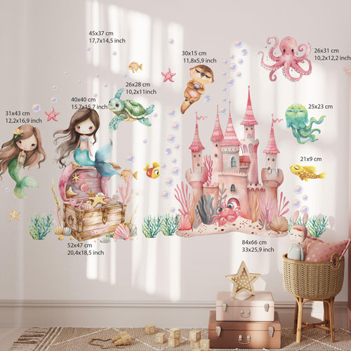 Sweet little mermaids - fairy tale walldecals