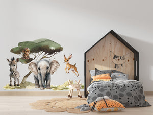 Safari Kinderzimmer Dekor, Safari Wandaufkleber, Kinderzimmer Wandaufkleber, Abziehen und Aufkleben Wandaufkleber Kinderzimmer Dekor