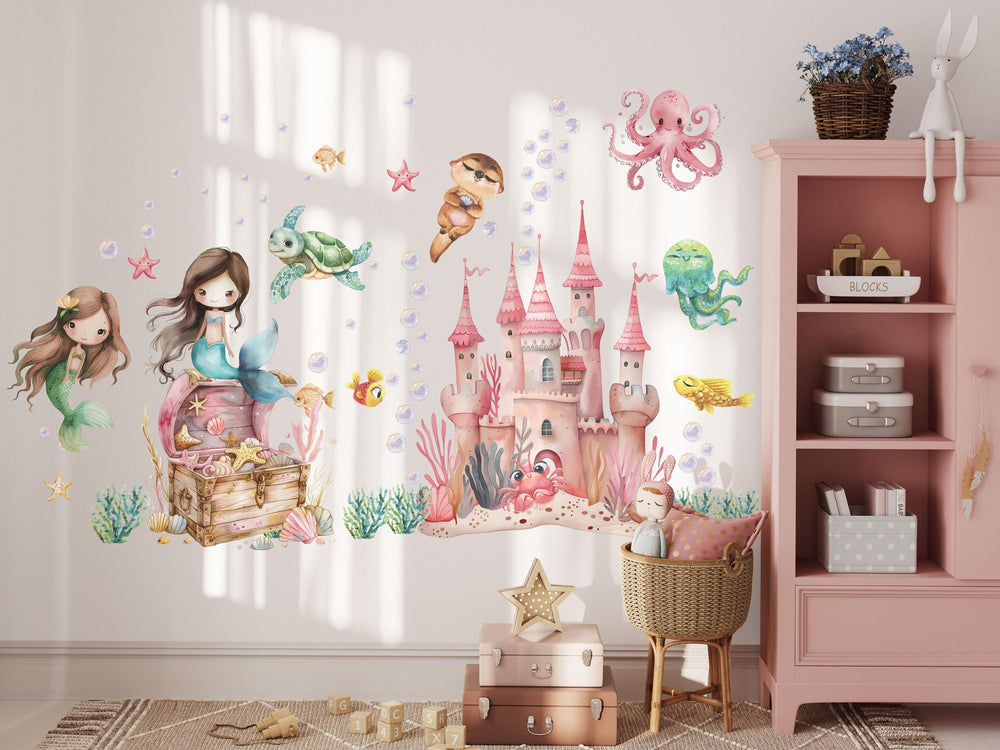 Sweet little mermaids - fairy tale walldecals