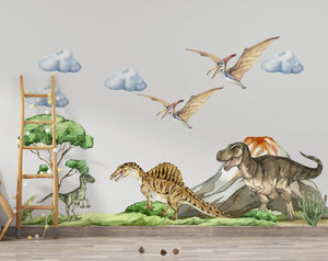 A great set with dinosaurs: Spinosaurus, Tyrannosaurus, Velociraptor