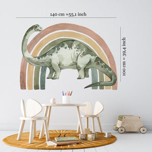 Diplodocus rainbow wall decals - colorful nursery stickers for kids room by Igibee
