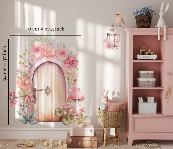 Dimensions of the magic fairy castle wall decals set