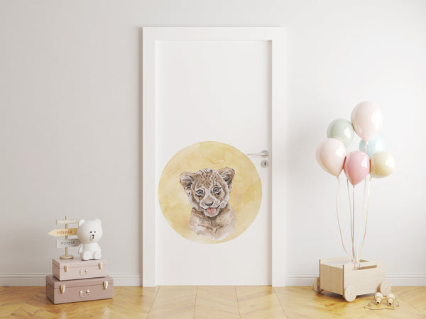 Lion cub - door wallsticker