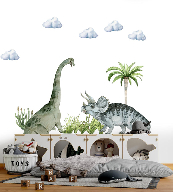 Brontosaurus and Stygimoloch dinosaur walldecal collection
