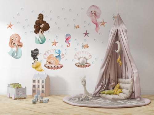 Mermaid wall decal for kids bedroom