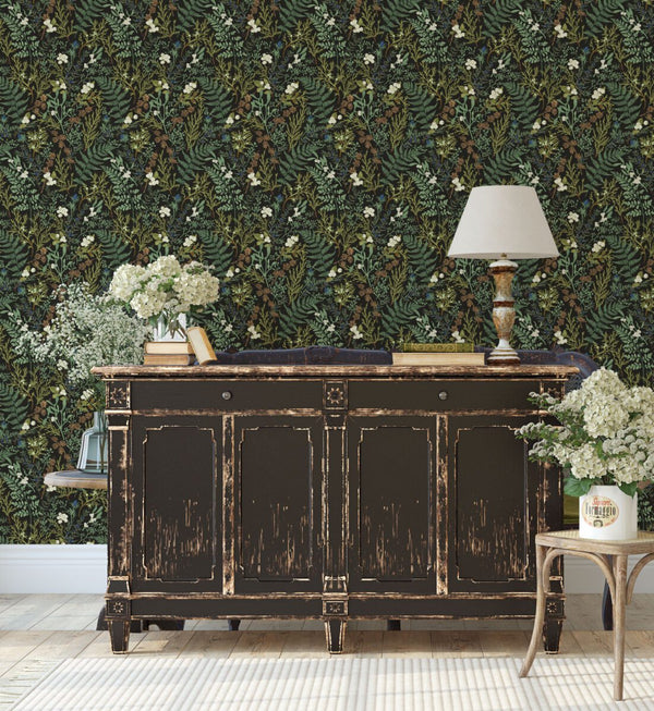 Botanical fern leaves wallpaper by Igibee