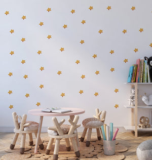 50 stars collection nature elements wall stickers - decorative set for kids bedroom by Igibee