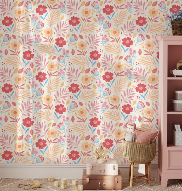 Pastel flowers wallpaper detail by Igibee