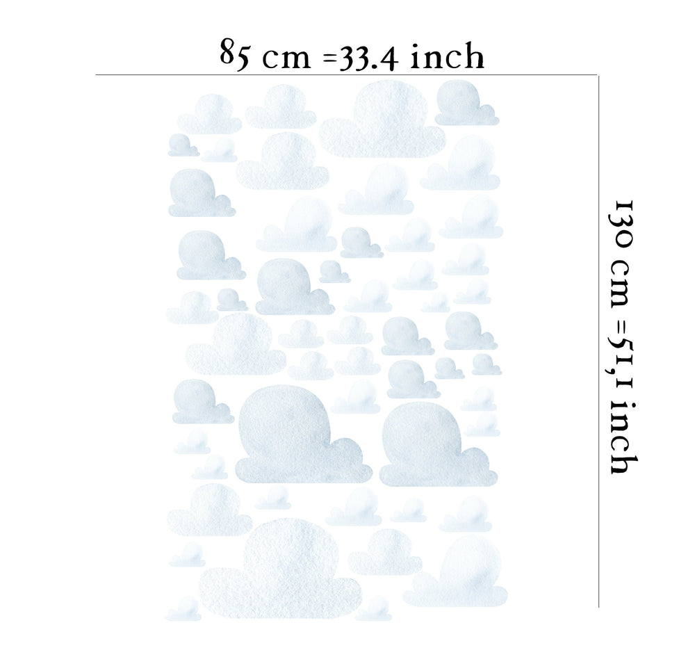 Beautiful clouds wallsticker set - dreamy sky elements for nursery decoration by Igibee