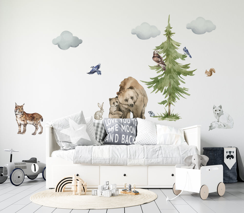 Bear family wall stickers