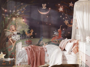 Land of fairies wallpaper for girl - magical fairy theme with enchanted forest design by Igibee