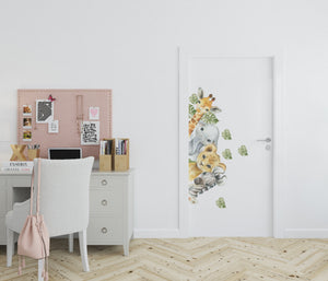 Little African Animals door decal set - removable stickers for kids bedroom doors by Igibee