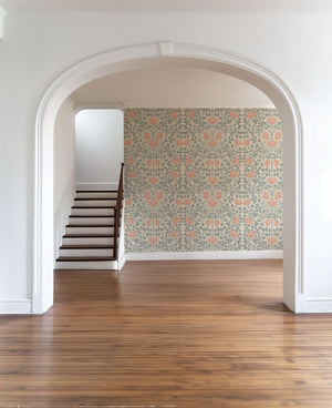 William Morris botanical rose wallpaper detail by Igibee