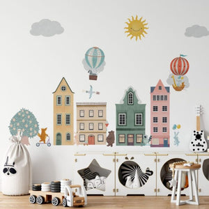 Magic animal town wall decals for kids room by Igibee