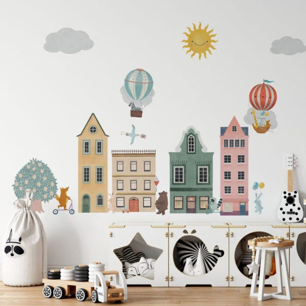 Magic animal town wall decals for kids room by Igibee