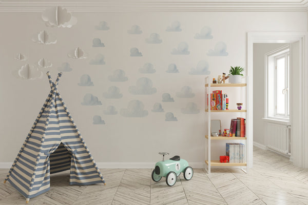 Nature clouds sky elements wall stickers - beautiful cloud designs for kids bedroom decor by Igibee