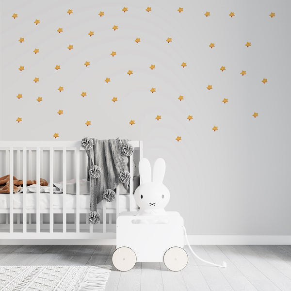 Nature elements 50 stars wall stickers - celestial decoration set for kids room by Igibee
