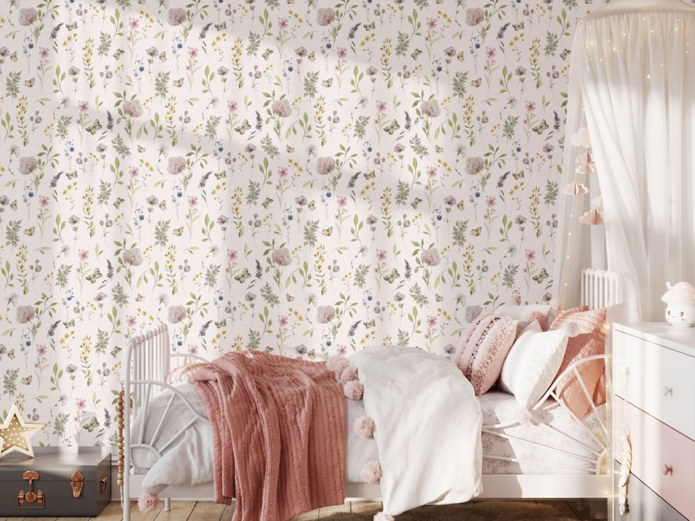 Delicate watercolor flowers wallpaper by Igibee