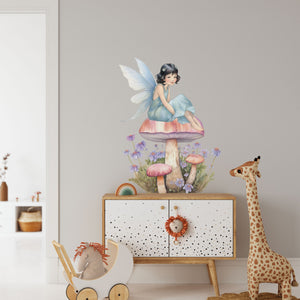 butterfly fairy mural, magical girly bedroom, kids wall fairy stickers, princess fairy tale wall decal, fairy castle nursery decal, whimsical girls decor, girls bedroom murals, girly fairy tale wall stickers, enchanted girls room art, dreamy fairies wall decal,