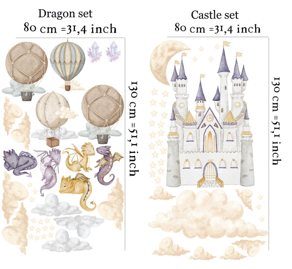 dragon nursery decor,
fantasy wall decals,
fantasy nursery decor,
kids room wall decals,
wall decals for kids room,
dragon bedroom decor,
castle nursery decor,
storybook wall decals,