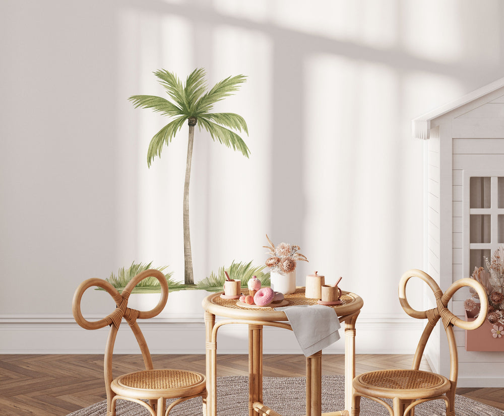 Palm tree wall decal - tropical nature element peel and stick for kids room by Igibee