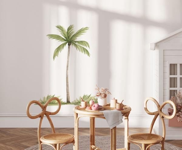 Palm tree wall decal - tropical nature element peel and stick for kids room by Igibee