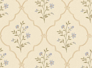 Blue flowers wallpaper mural detail by Igibee