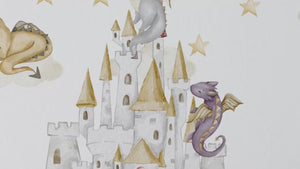 Dragon with castle wall decals