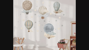 Magic balloons in the clouds - self-adhesive wall decorations