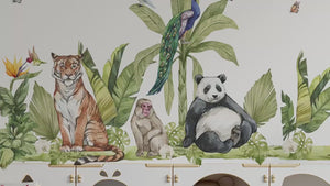 Dschungel Wandaufkleber, Tiger Aufkleber, Panda Wandaufkleber, Affen Aufkleber, Dschungel Kinderzimmer Aufkleber, Dschungel Wandaufkleber, Dschungel Wandaufkleber