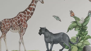 Black panther & giraffe - jungle walldecal collection