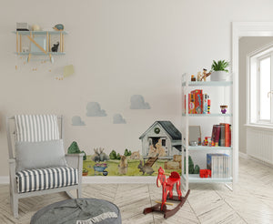 Rabbit farm animals nursery decor wall decals - adorable bunny stickers for kids room by Igibee