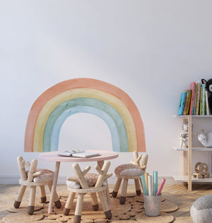 Rainbow wall decoration - colorful nursery decals peel and stick for kids room by Igibee