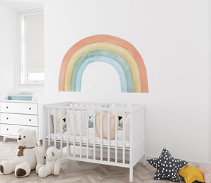 Rainbow wall decoration - colorful nursery decor peel and stick for kids room by Igibee