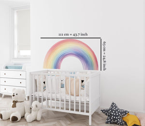 Dimensions of the pastel rainbow wall decal