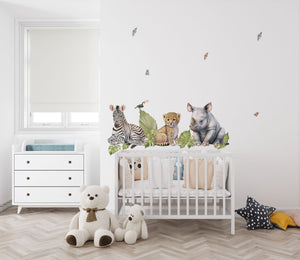 Safari baby animals decal for a nursery room