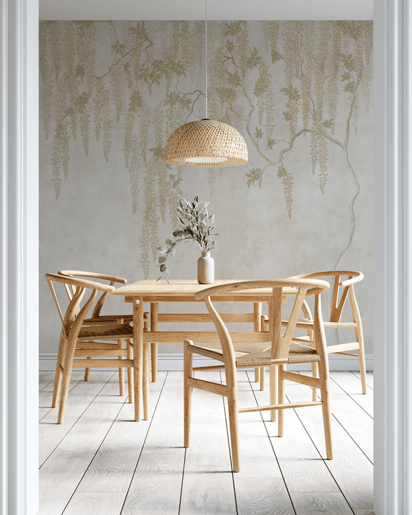 Wisteria floral wallpaper mural by Igibee