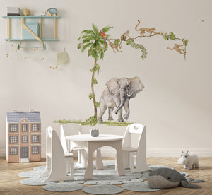elephant monkey savanna stickers by Igibee