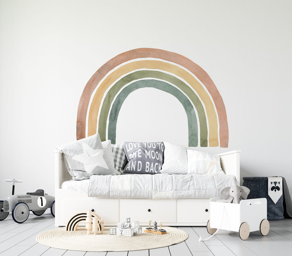 Self-adhesive rainbow sticker - colorful wall decals for kids nursery room by Igibee