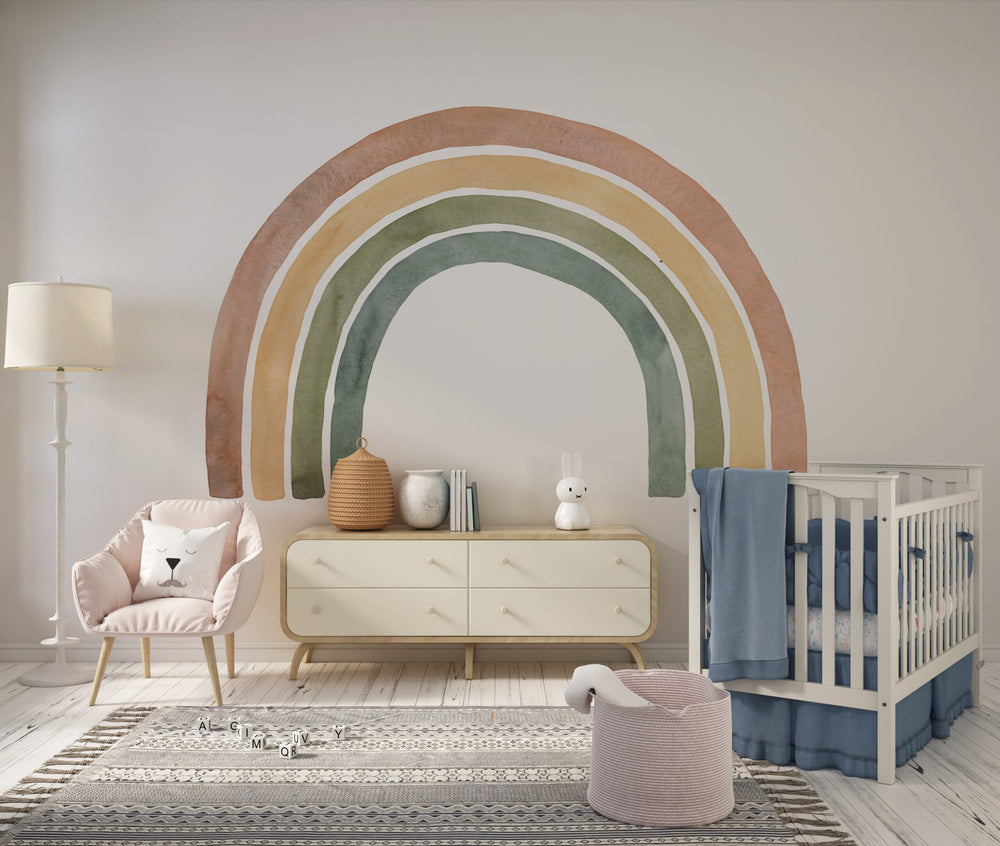 Self-adhesive rainbow sticker - colorful wall decals for kids nursery room by Igibee