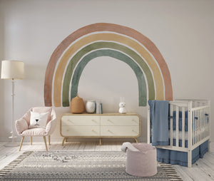 Self-adhesive rainbow sticker - colorful peel and stick wall decal for nursery decor by Igibee