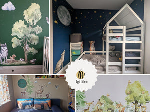 Space Explorer wallpaper with astronaut and planets - adventure themed boys room decor by Igibee