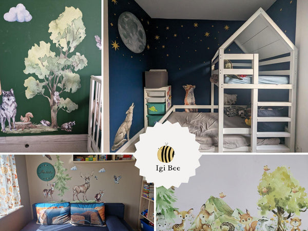 Space Explorer wallpaper with astronaut and planets - adventure themed boys room decor by Igibee