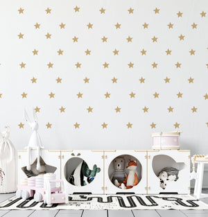 Gold star wall decals, 186 self-adhesive stars for a kids room by Igibee