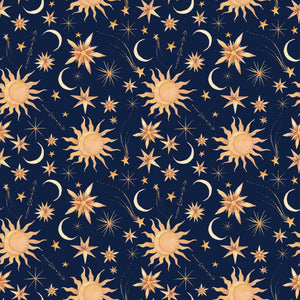 Starry Night peel and stick wallpaper - dreamy bedroom decor with stars and night sky design by Igibee