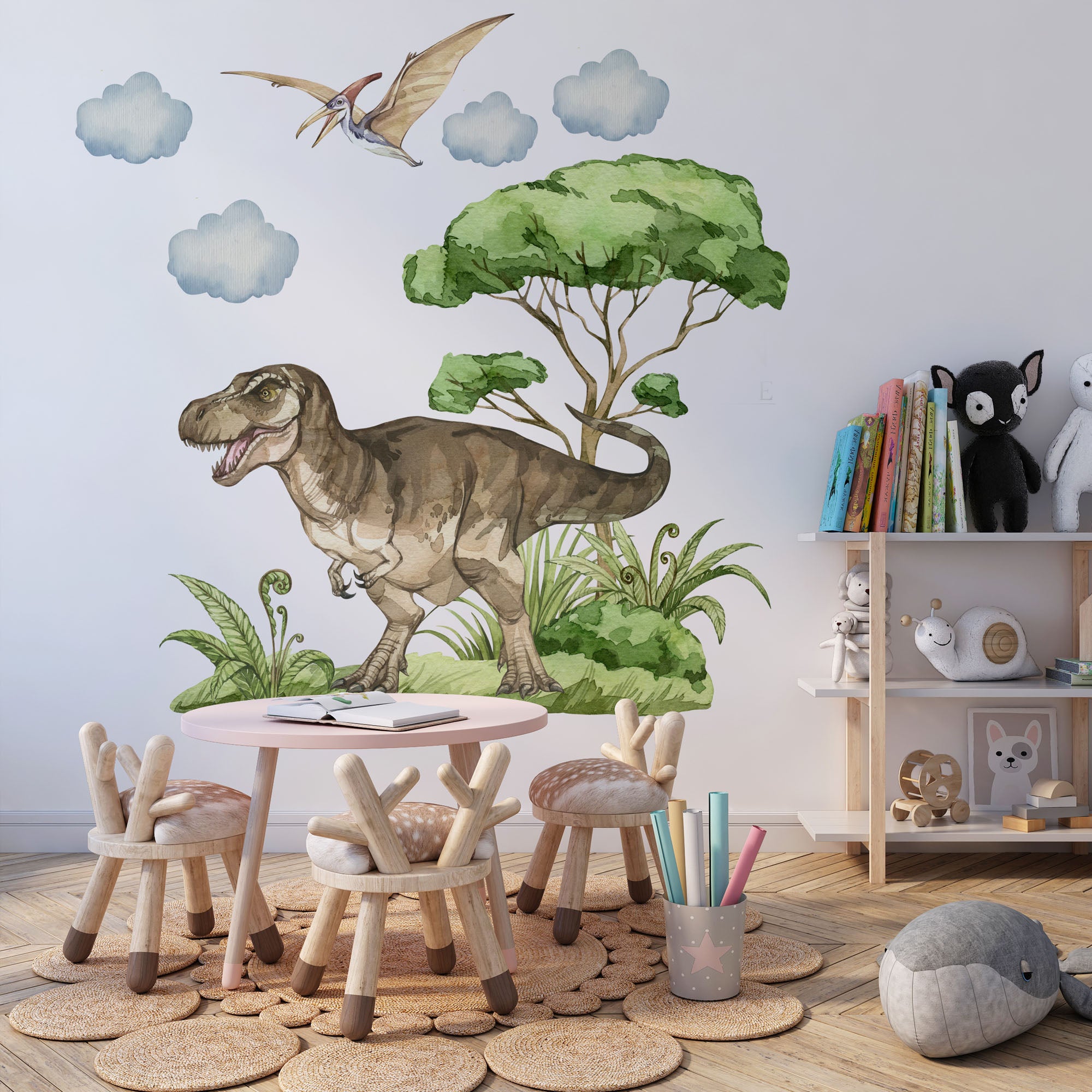 Children's room wall decorated with removable igibee wall decals — peel and stick vinyl stickers